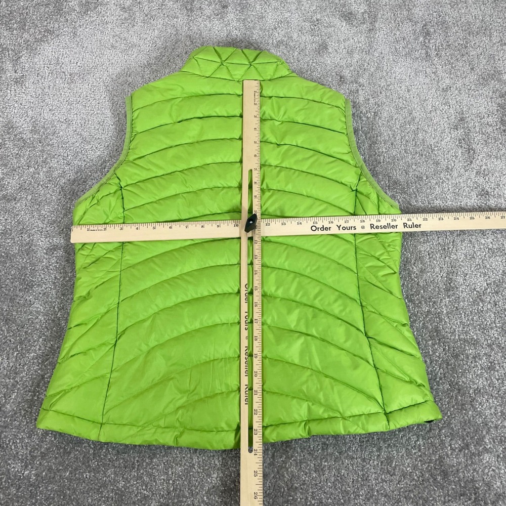 Patagonia Down Puffer Vest Womens Large Lime Green Full Zip Down Sweater Vest - Picture 10 of 13